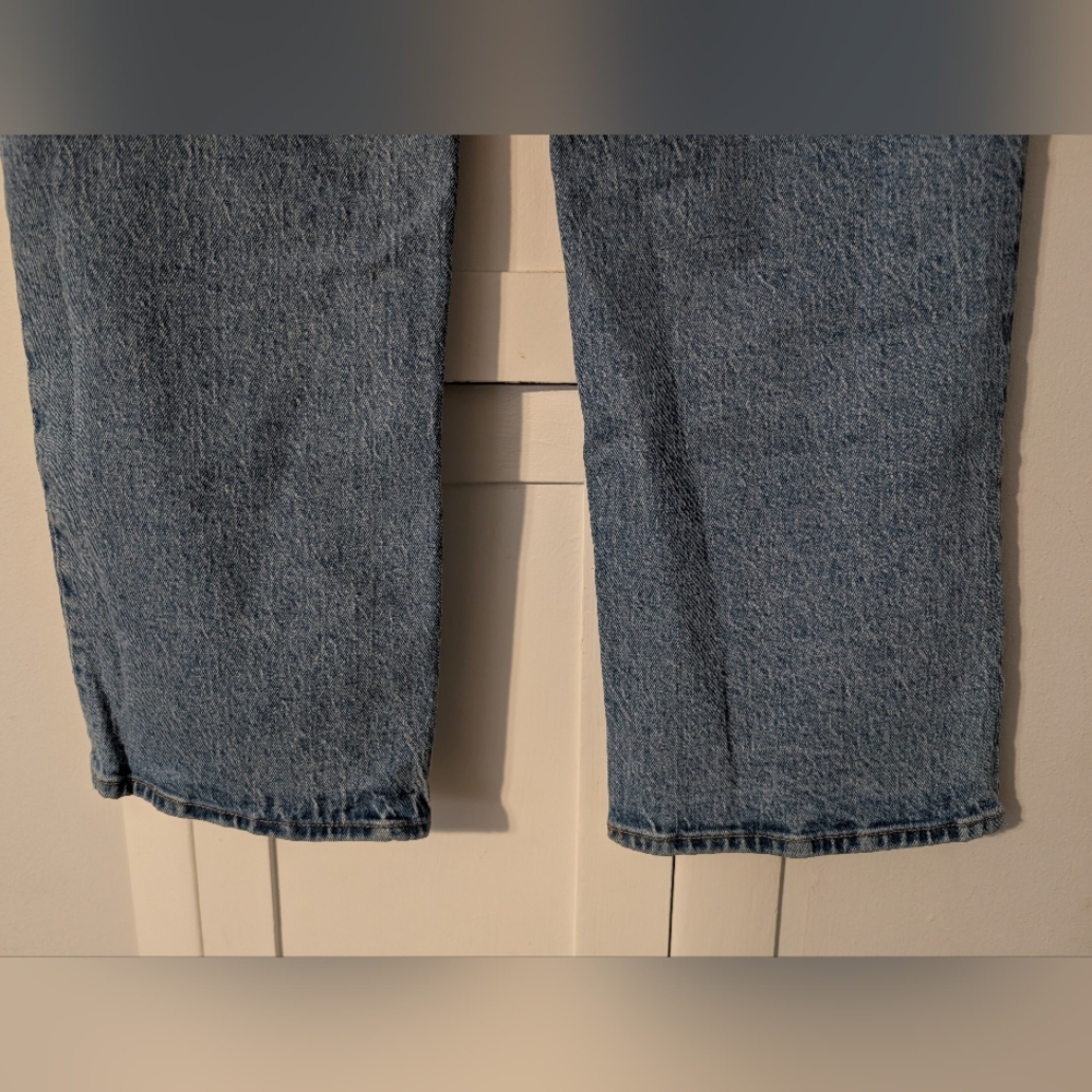 Abercrombie & Fitch The Baggy Low Rise Jeans Blue Size 27/4s Curve Love - Picture 8 of 9